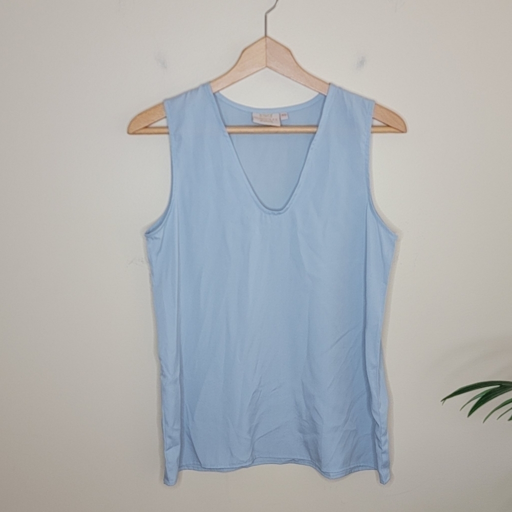 Rungolee | Blue-Gray V-neck Tank Blouse